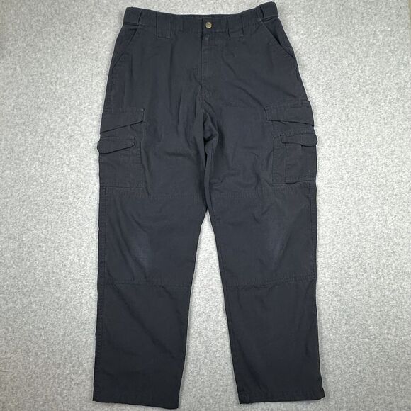Tru Spec‎ 24-7 Tactical Cargo Pants Mens 35x30 Navy Blue Ripstop Canvas Work - Picture 1 of 15